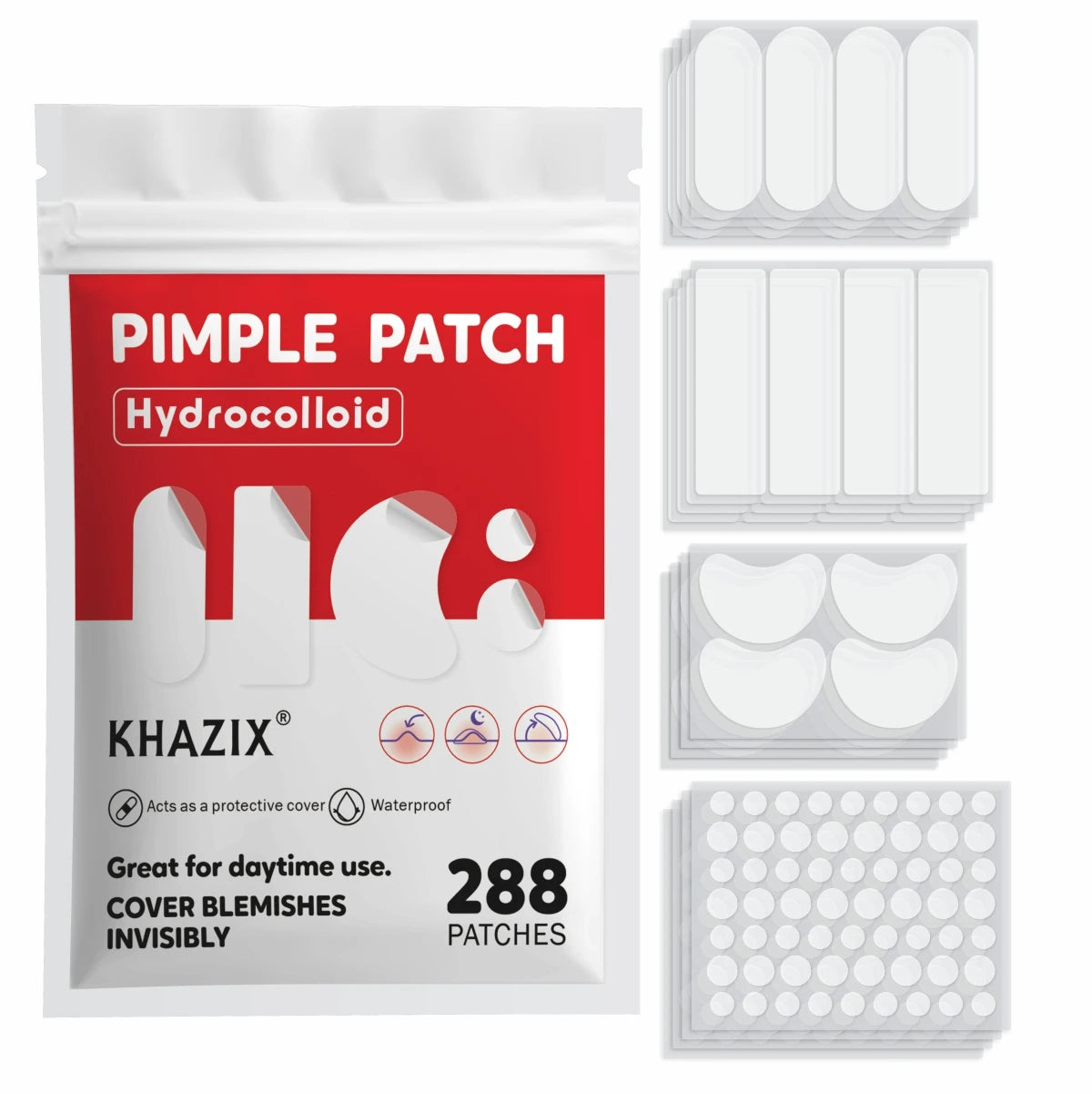36pcs Skin-Calming Acne Patches - Hydrocolloid Technology Gently Heals Blemishes, invisibleProtection.